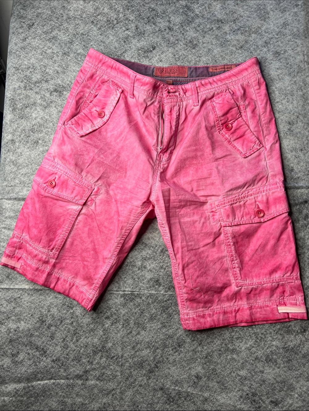 Guess Men's Pink Cargo Shorts